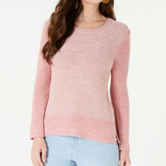 Style & Co. Sweaters - NWT Style & Co. Pink Textured Pullover Sweater L